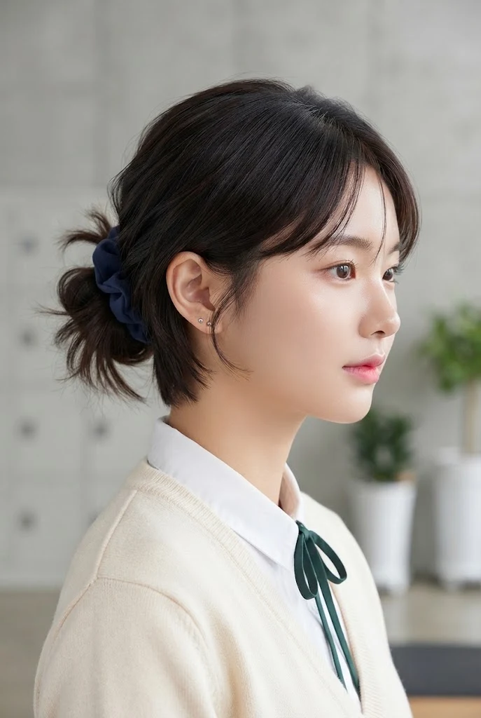 Messy Bun for Ultra-Short Crops — hairstyles for short hair for schools style outfit