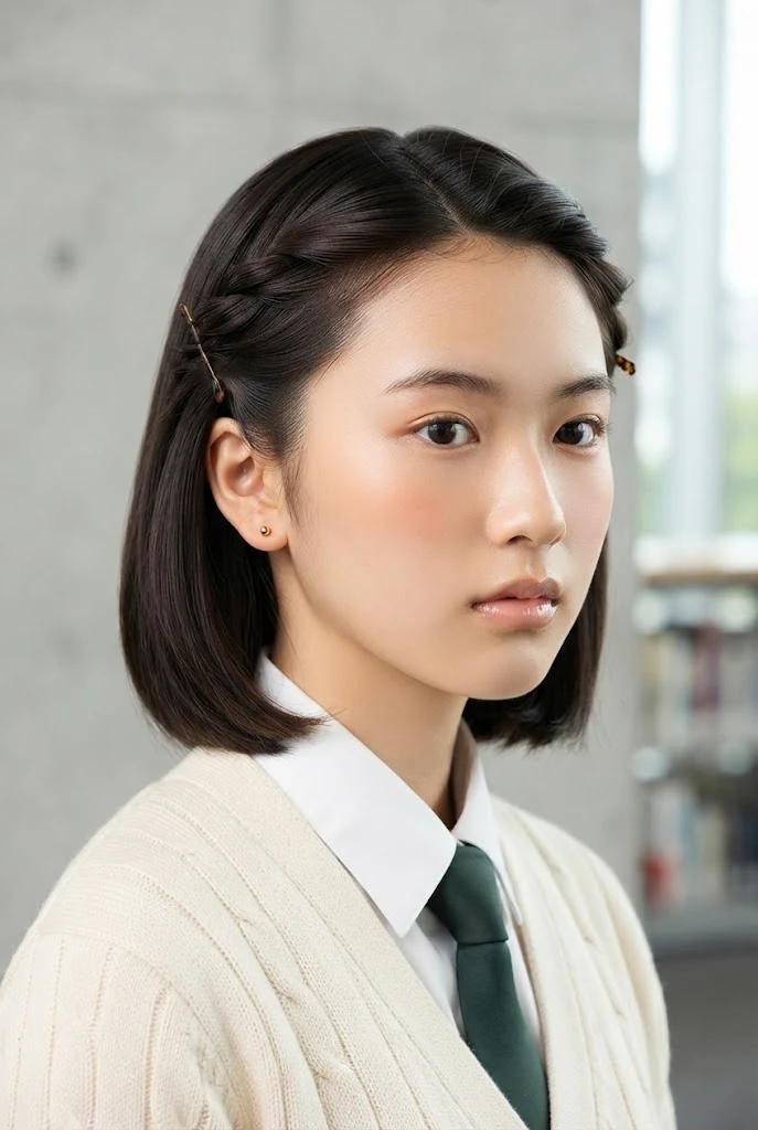 Pinned-Back Side Twists for Academic Focus — hairstyles for short hair for schools style outfit