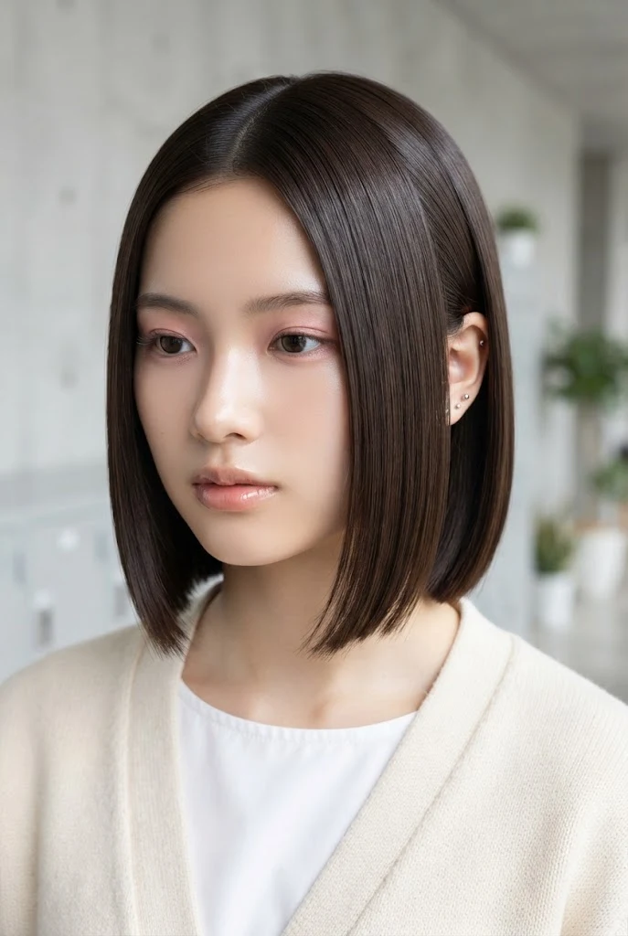 Sleek Straight Bob with Side Part — hairstyles for short hair for schools style outfit