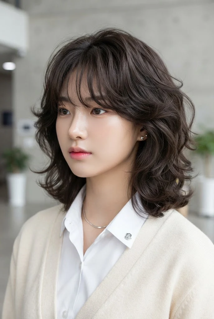 Voluminous Textured Lob for Auditorium Events — hairstyles for short hair for schools style outfit