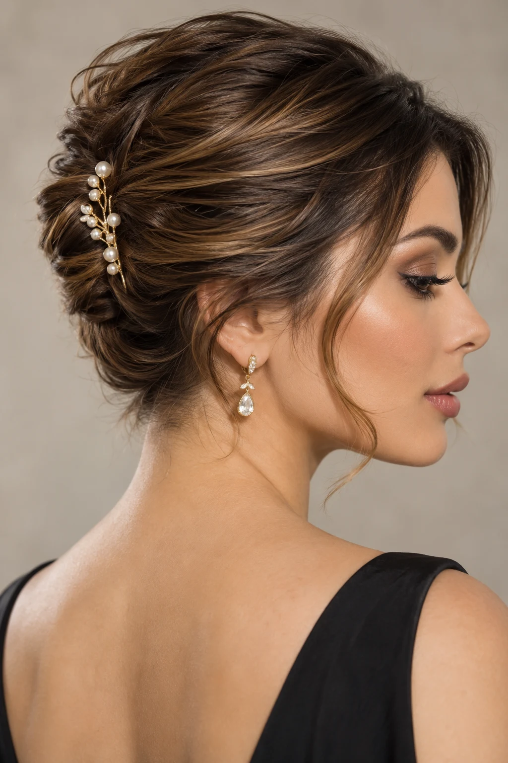 Mini French Twist for Elegant Evenings — hairstyles for short hair women style outfit
