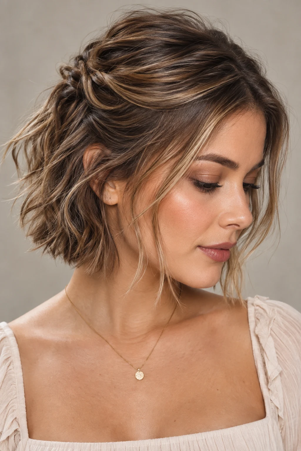 Half-Up Mini Twist — hairstyles for short layered hair easy style outfit