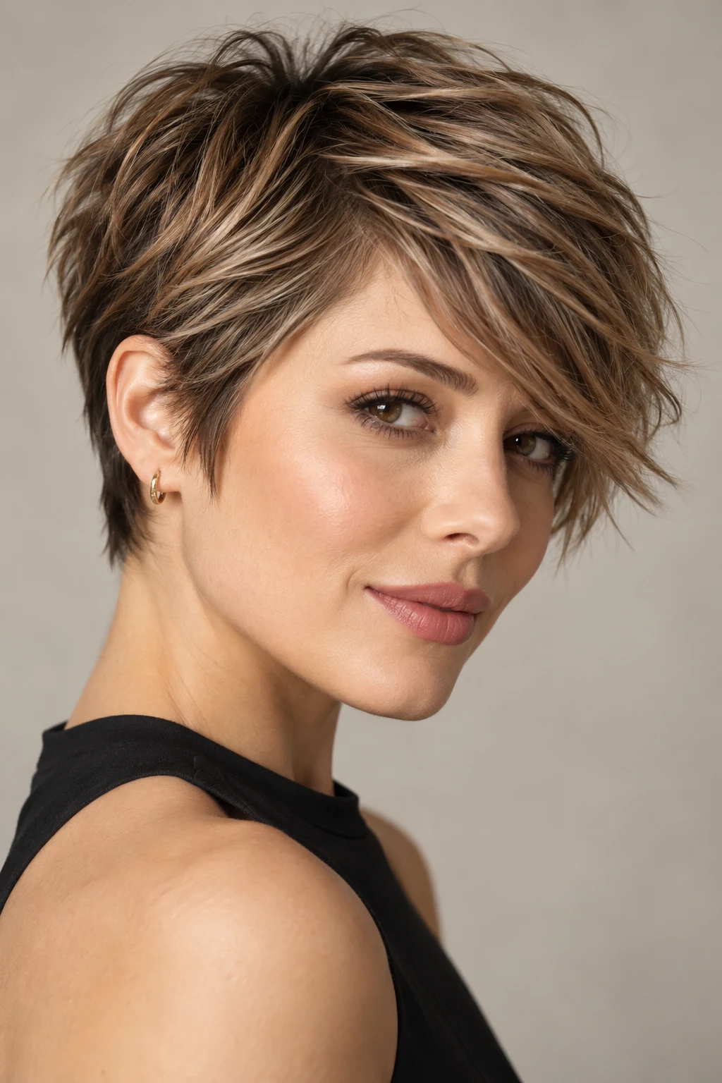 Textured Pixie Sweep — hairstyles for short layered hair easy style outfit