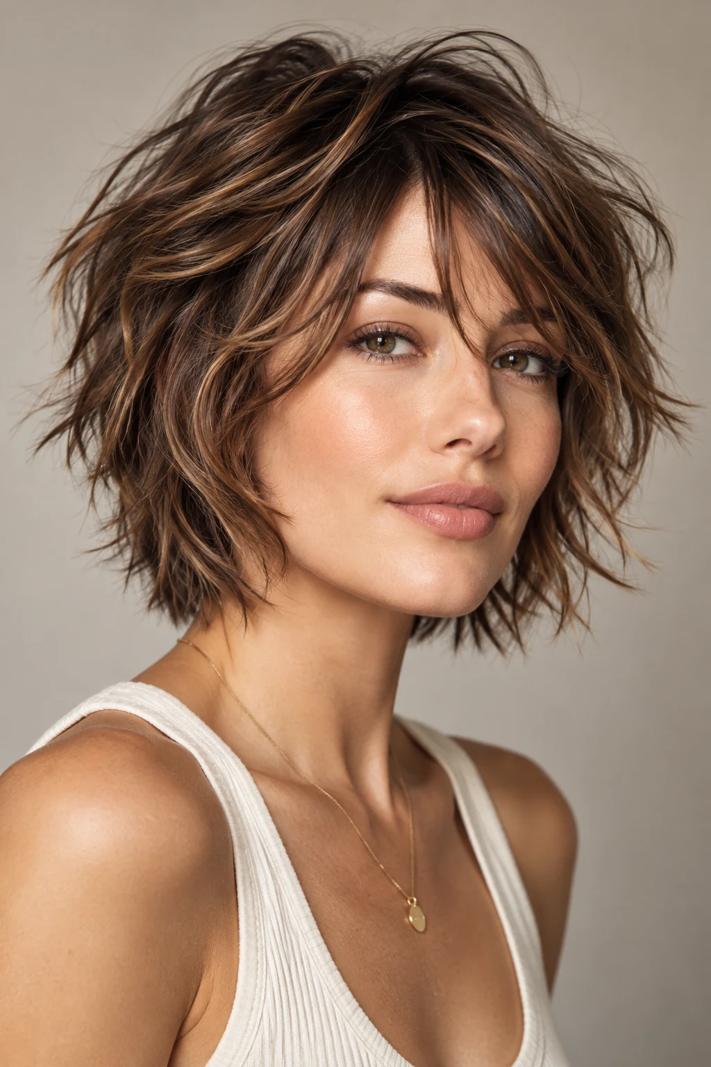 Air-Dried Layered Shag — hairstyles for short layered hair easy style outfit