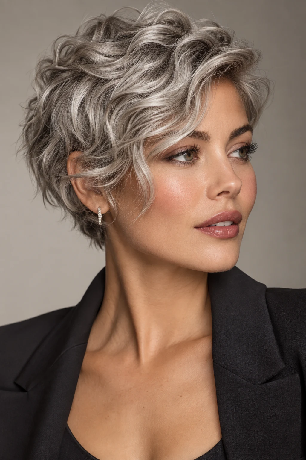 Silver Wave Crop — hairstyles for short wavy hair style outfit