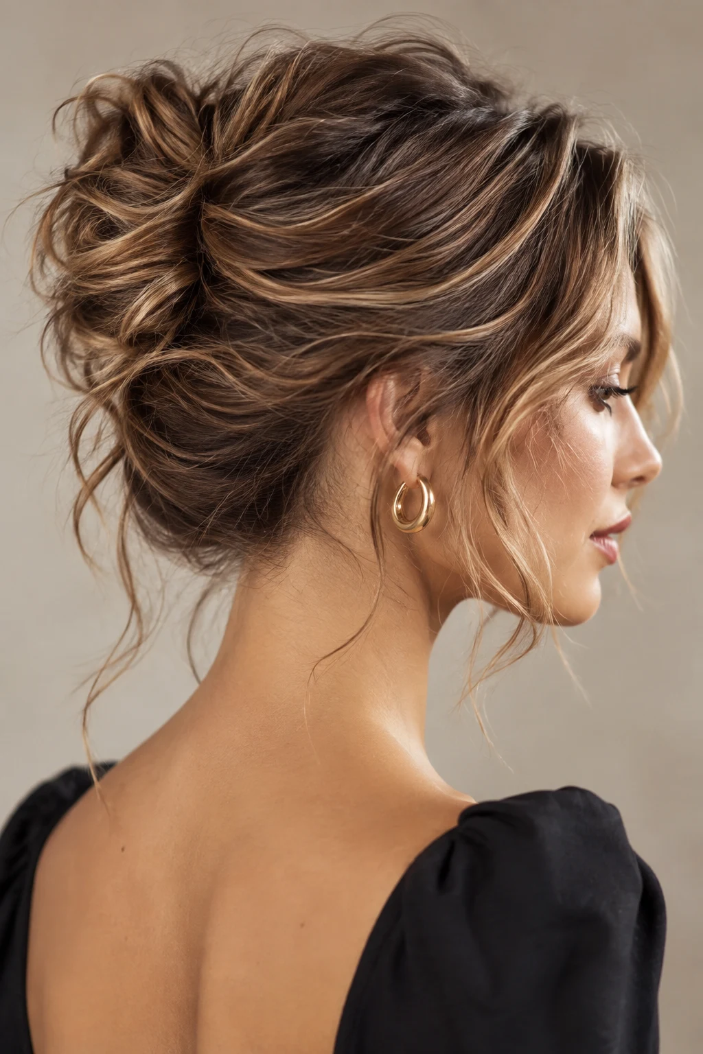 Messy Wavy French Twist — hairstyles for short wavy hair style outfit