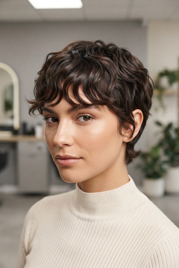 The Wavy Pixie with Piece-y Fringe — hairstyles for short wavy hair style outfit