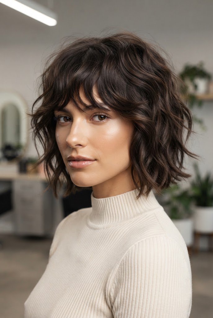 The Deconstructed Shag for Short Wavy Hair — hairstyles for short wavy hair style outfit