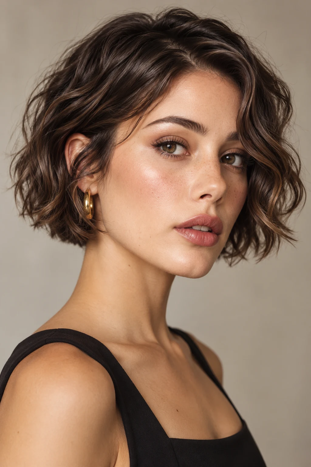 Wavy Micro Bob — hairstyles for short wavy hair style outfit