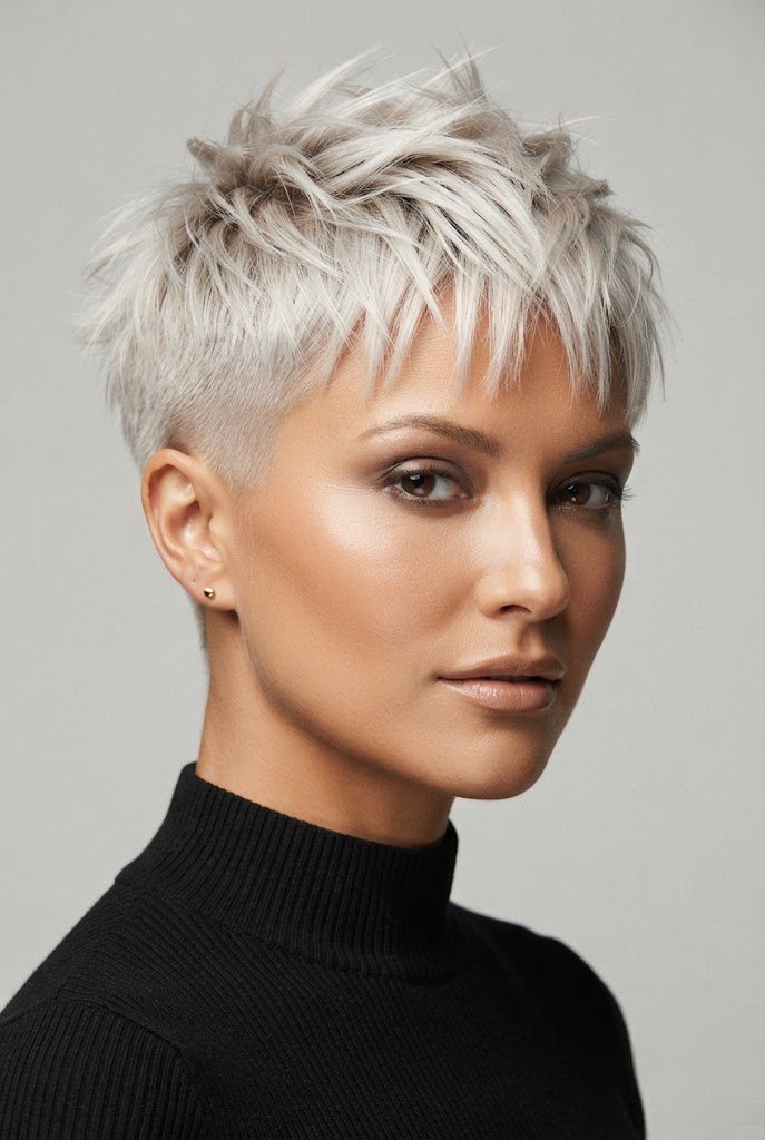 The Textured Platinum Crop — hairstyles for very short hair style outfit