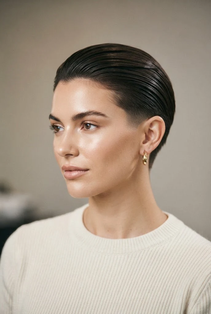 The Sleek Tucked-Behind-Ears Crop — hairstyles for very short hair style outfit