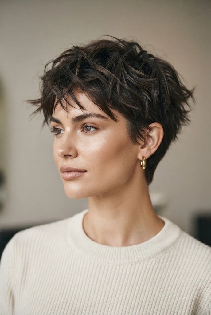 The Messy Spun Layers — hairstyles for very short hair style outfit