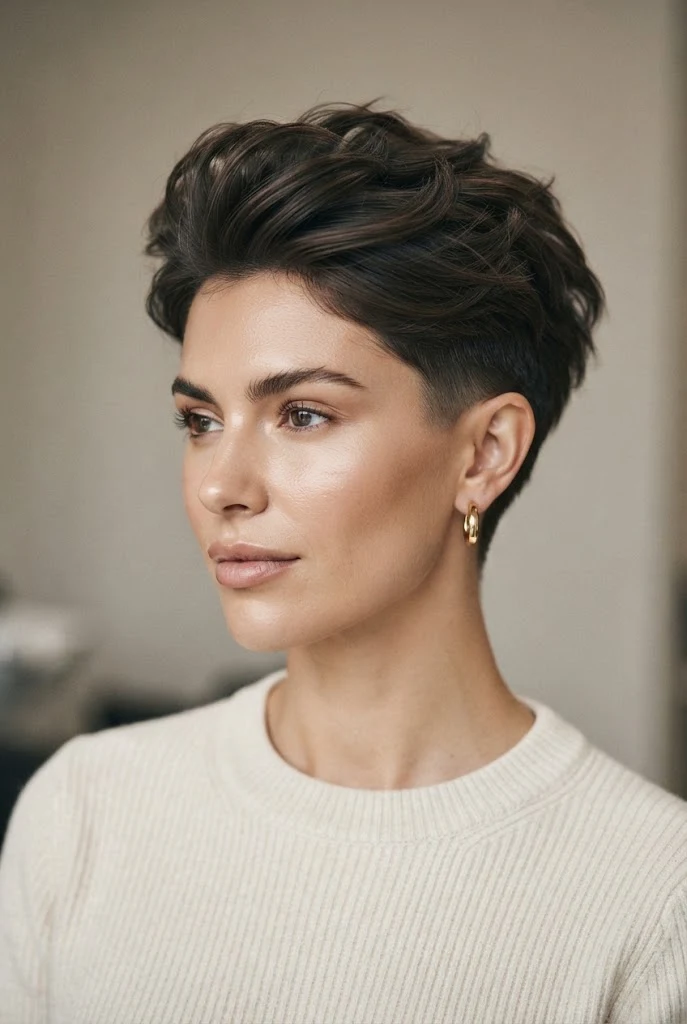The Voluminous Crown Pixie — hairstyles for very short hair style outfit