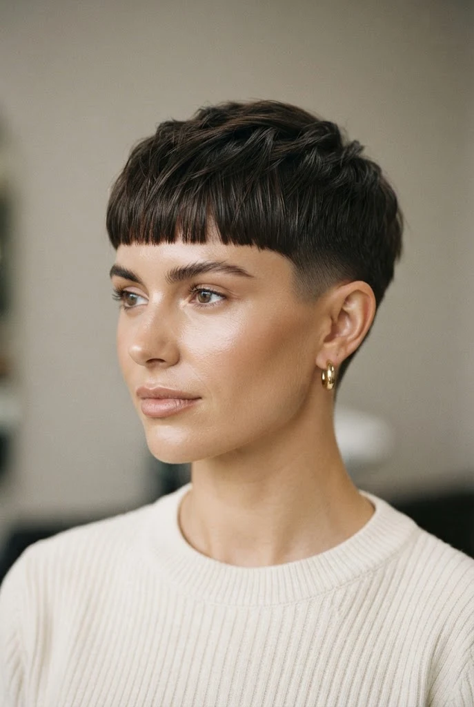 The Structured French Crop — hairstyles for very short hair style outfit