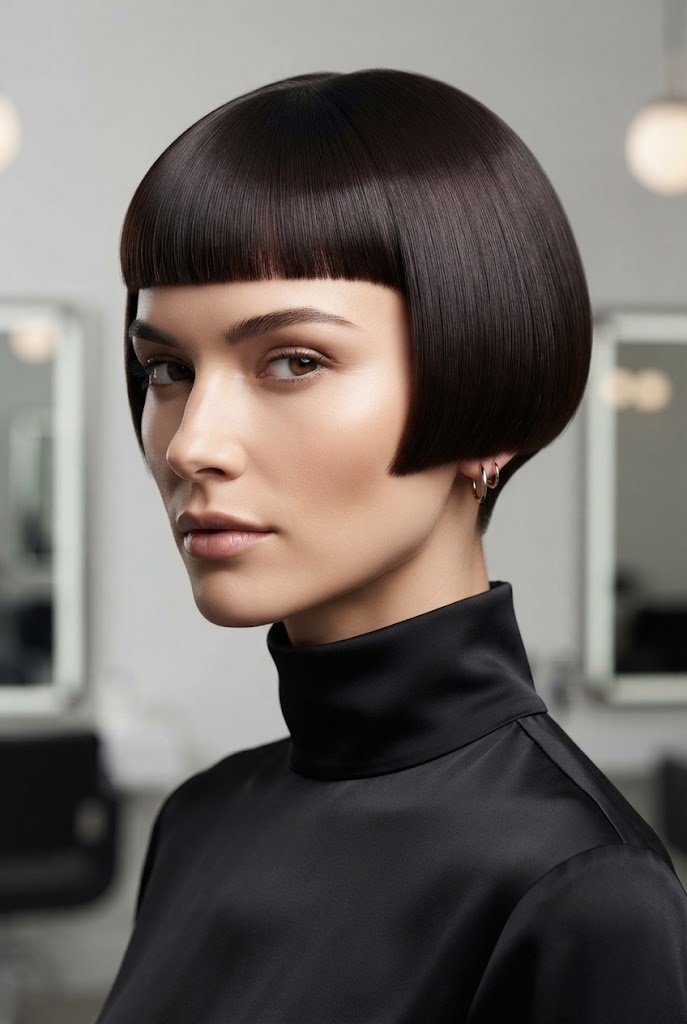 The Sleek Parisian Micro-Bangs — hairstyles for very short hair women style outfit