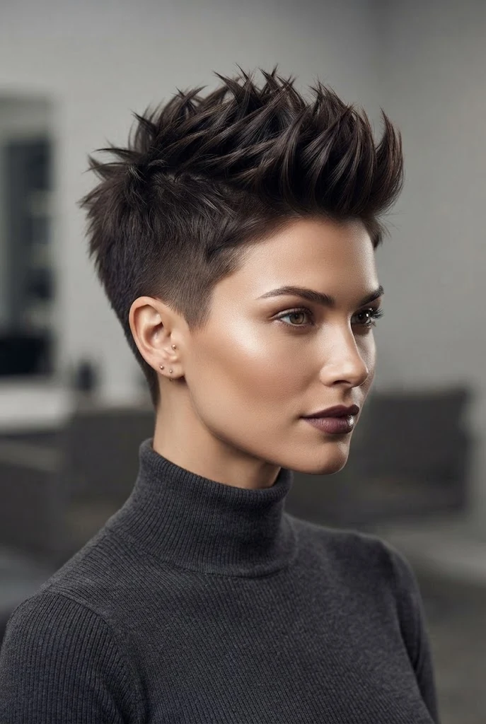 The Textured Spiky Mohawk — hairstyles for very short hair women style outfit