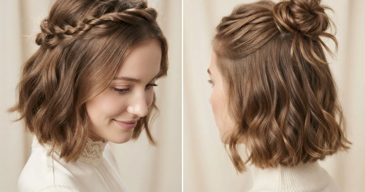 Half-up hairstyles for short hair: 9 Chic Hairstyles Half-up hairstyles for short hair