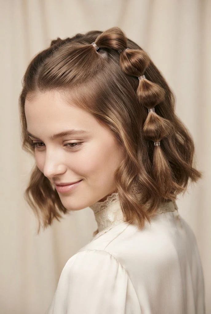 The Half-Up Bubble Ponytail for Short Hair — Half-up hairstyles for short hair style outfit
