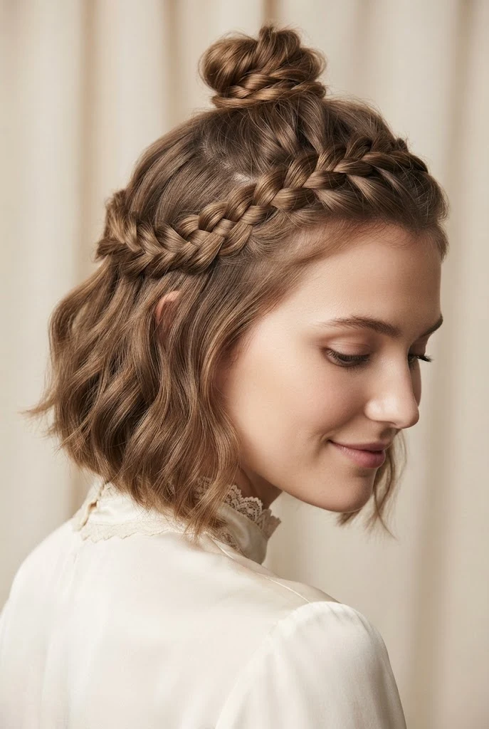 Velvet Bow Half-Up for Short Hair Wedding Guest Looks — Half-up hairstyles for short hair style outfit