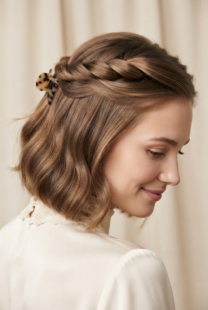 Claw Clip Mini Twist Half-Up — Half-up hairstyles for short hair style outfit