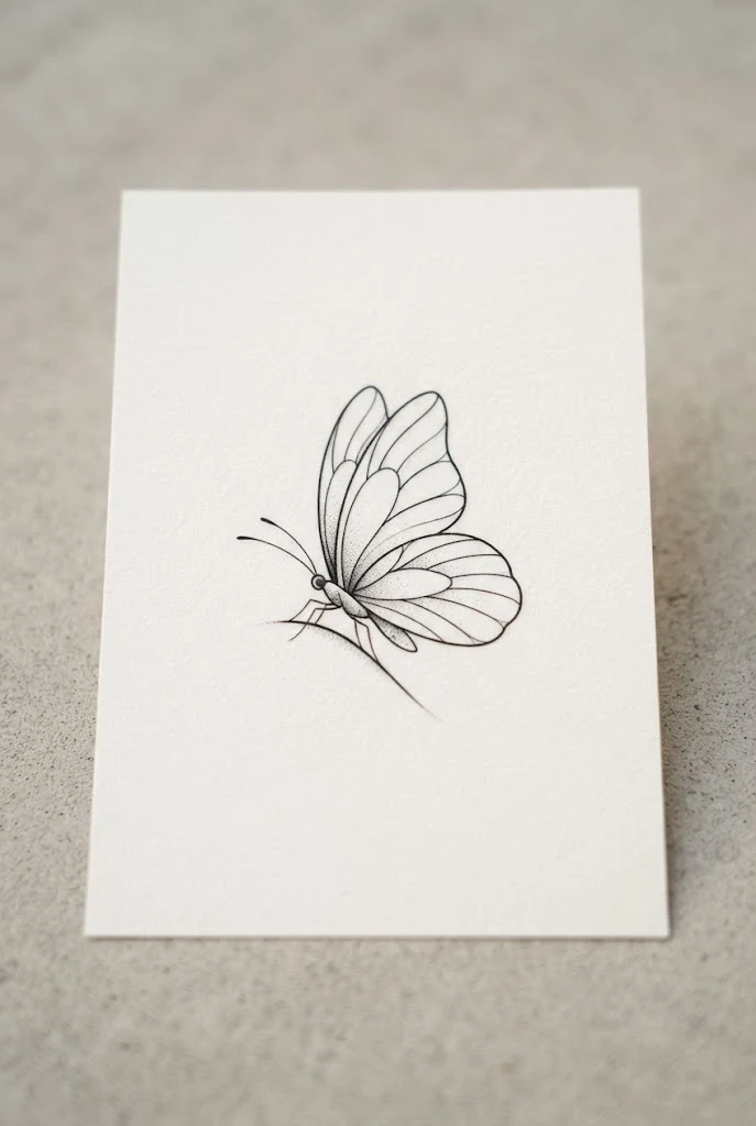 Minimalist Knuckle Flutter — hand tattoo butterfly style outfit