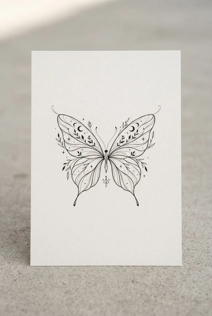Index Finger Silhouette Dream — hand tattoo butterfly style outfit
