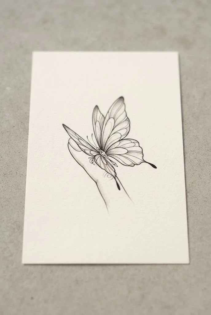 Pinky Finger Contour Arch — hand tattoo butterfly style outfit