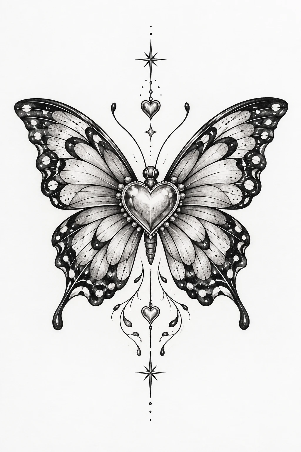 Butterfly and Heart Tattoo — happiness is a butterfly tattoo style outfit