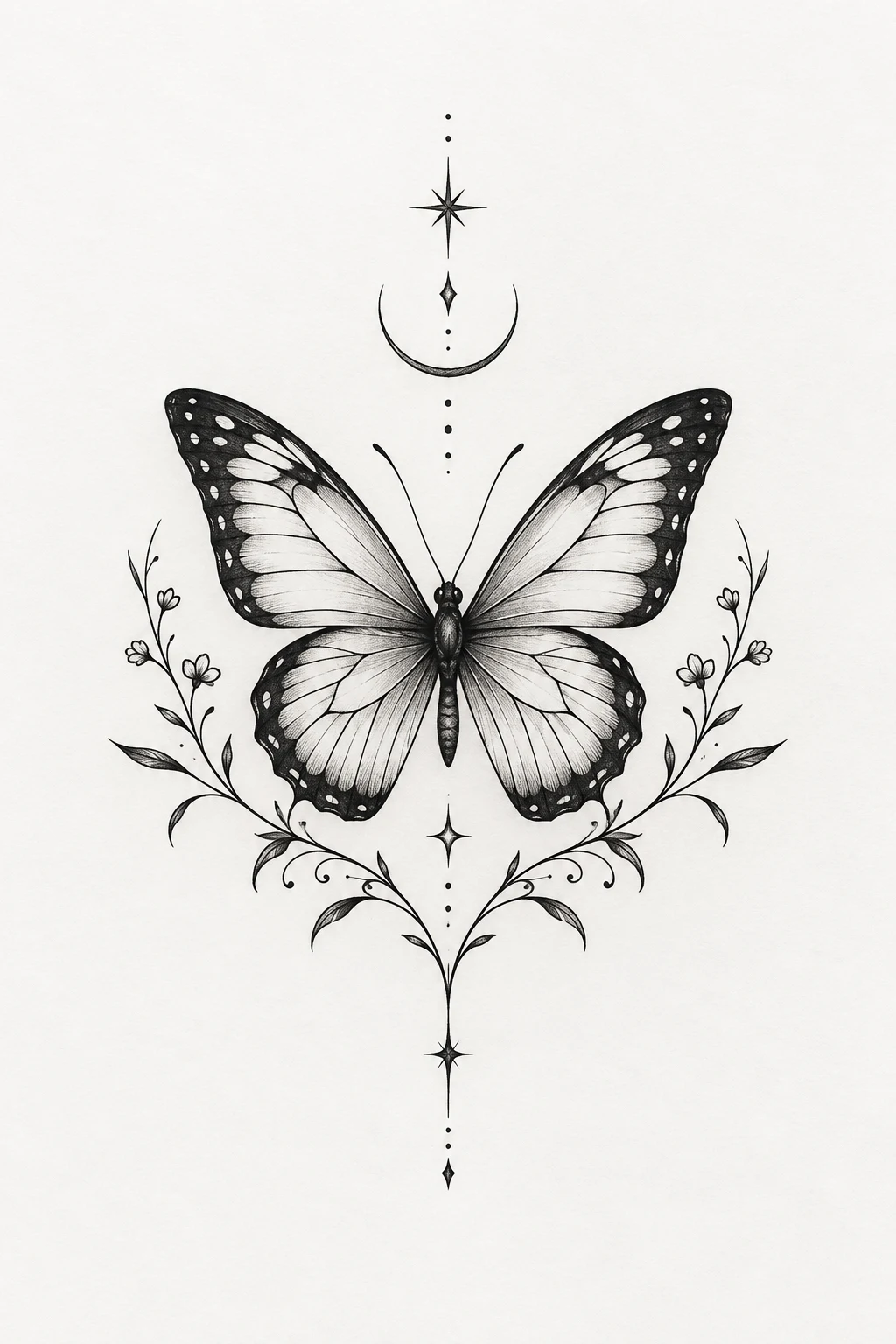 Minimalist Black Butterfly Quote — happiness is a butterfly tattoo style outfit