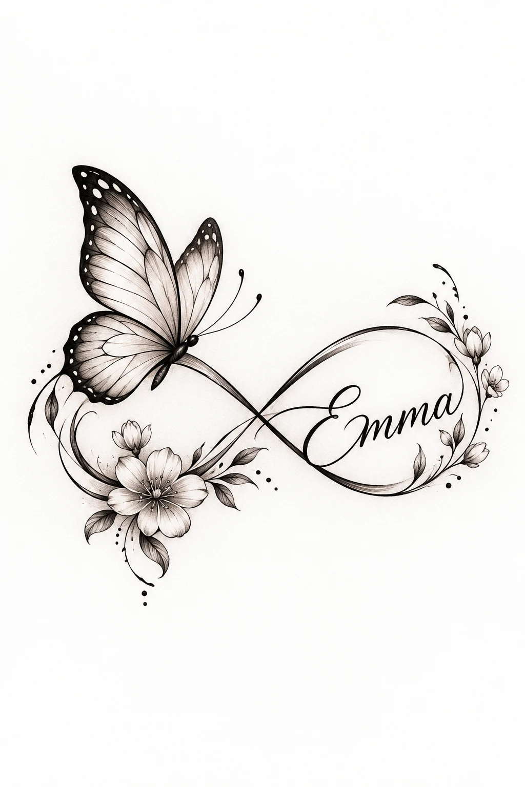Infinity Butterfly Tattoo With a Name — infinity butterfly tattoo style outfit