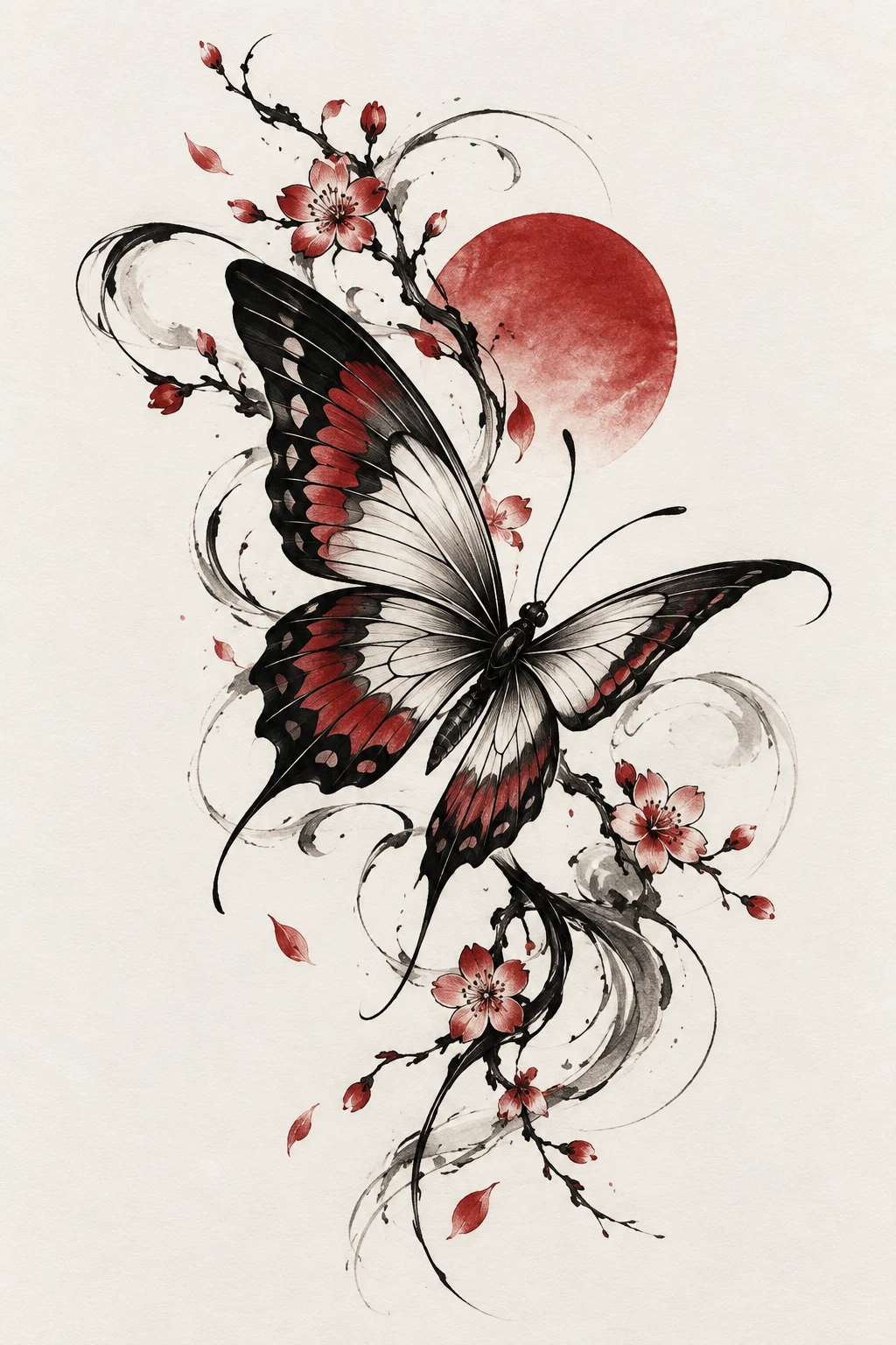 Minimal Japanese Style Butterfly Tattoo — japanese butterfly tattoo style outfit
