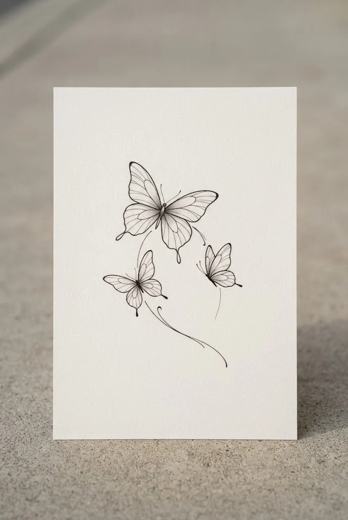 Hip Bone Accent — line butterfly tattoo style outfit