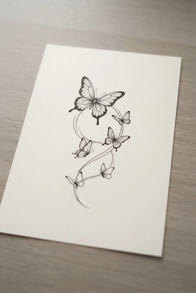 Ankle Flight Path — line butterfly tattoo style outfit