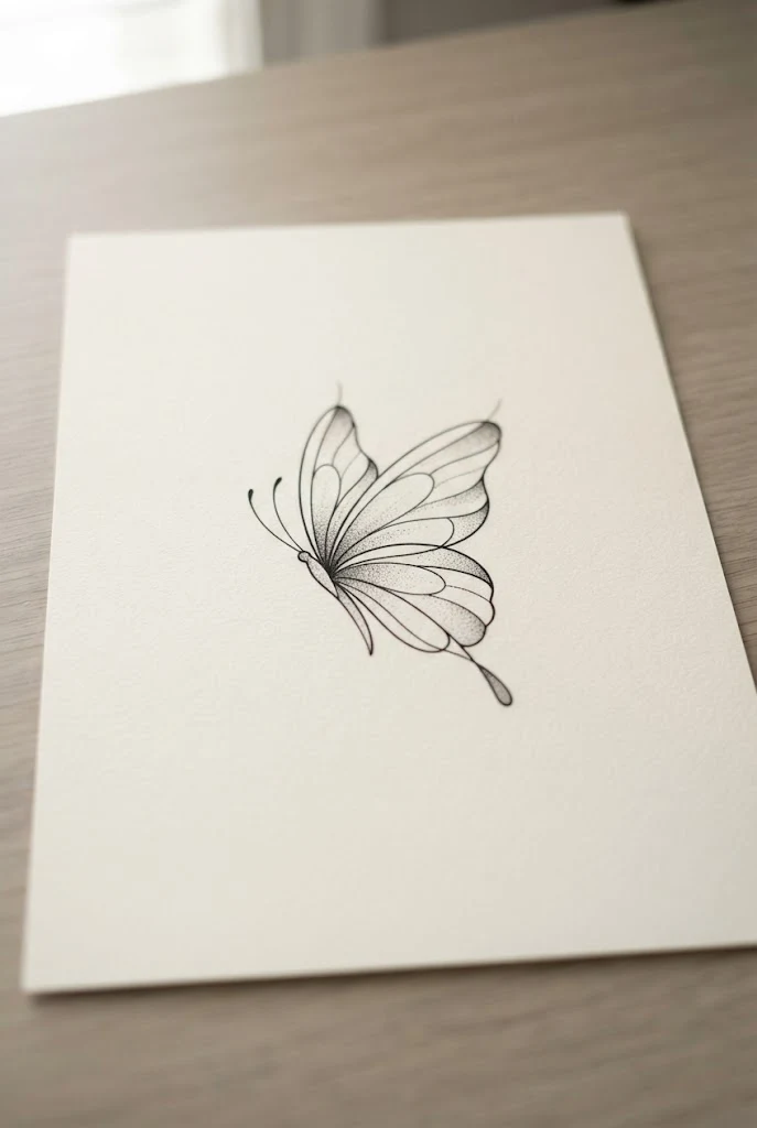 Finger Contour Arch — line butterfly tattoo style outfit