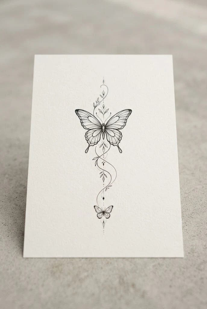 Spine Alignment Tracer — line butterfly tattoo style outfit