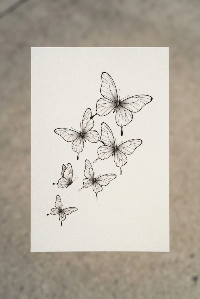 Shoulder Blade Migration — line butterfly tattoo style outfit