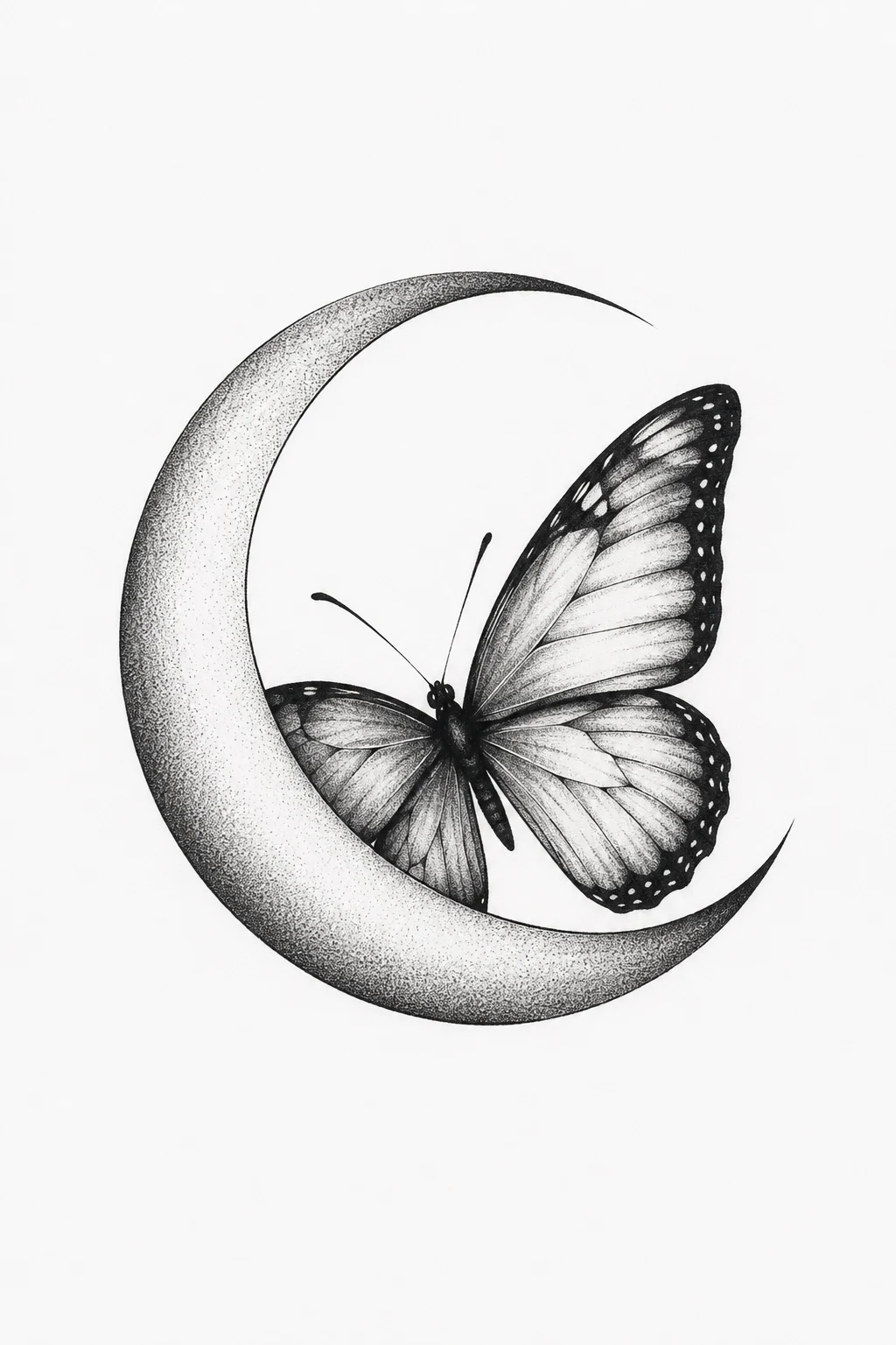 Crescent Moon Butterfly — little butterfly tattoo style outfit