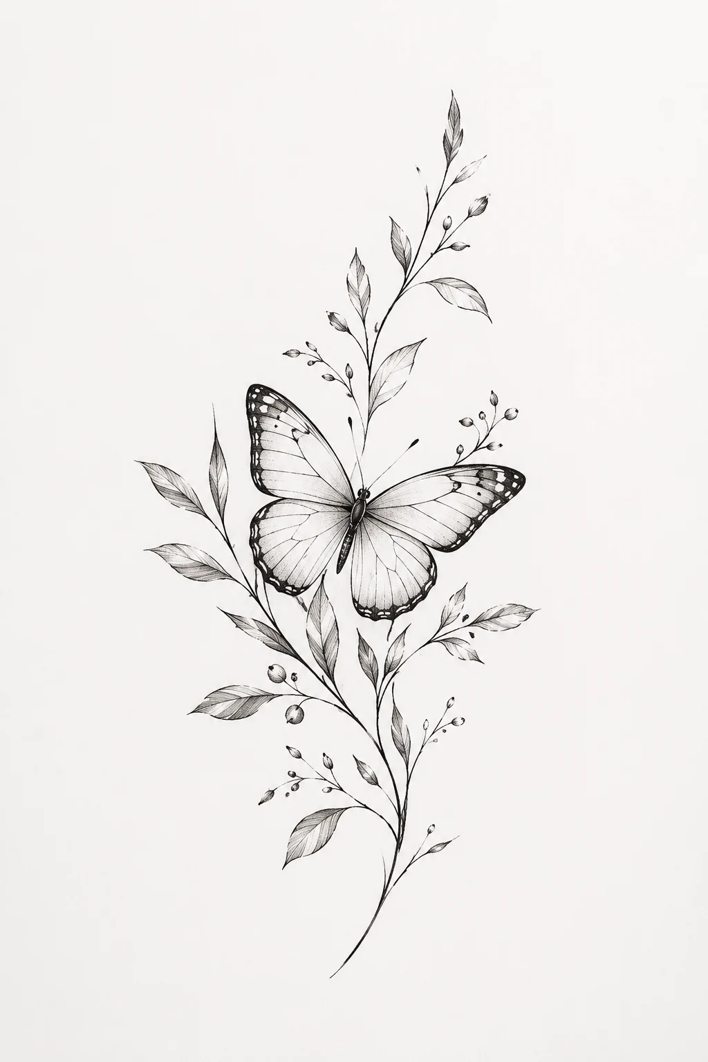 Botanical Butterfly — little butterfly tattoo style outfit