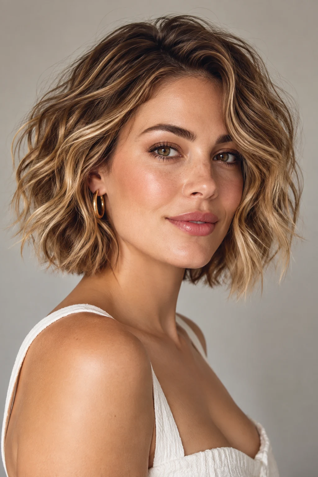 Soft Beachy Bob — loose hairstyles for short hair style outfit