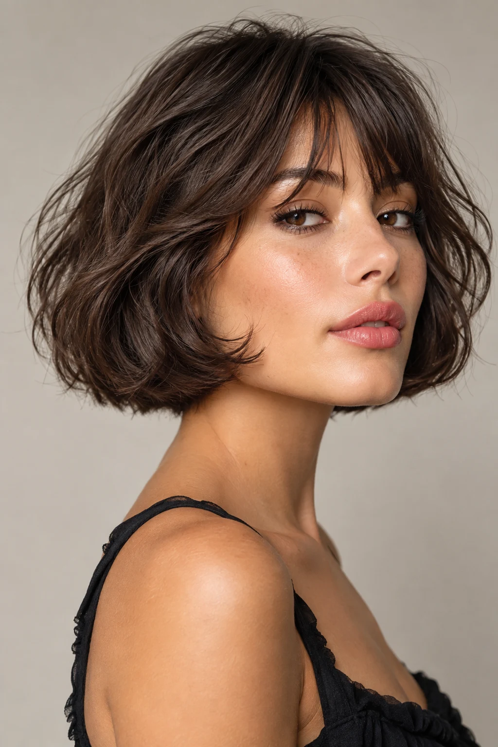 Air-Dried French Bob — loose hairstyles for short hair style outfit