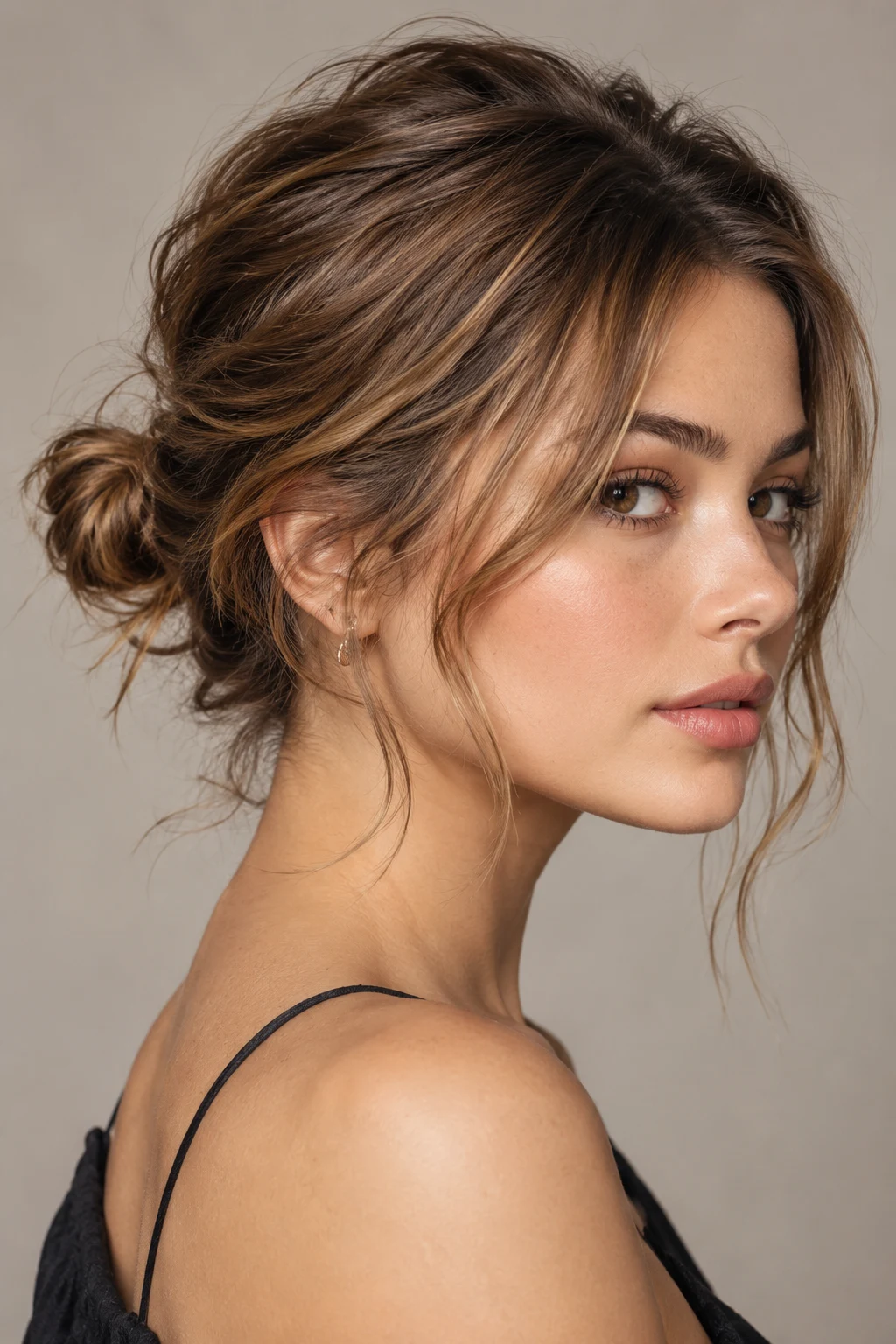 Loose Mini Bun — loose hairstyles for short hair style outfit