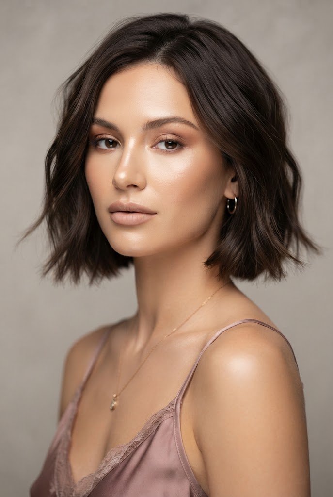 Undone Micro-Bob with Soft Texture — loose short hairstyles for graduation style outfit