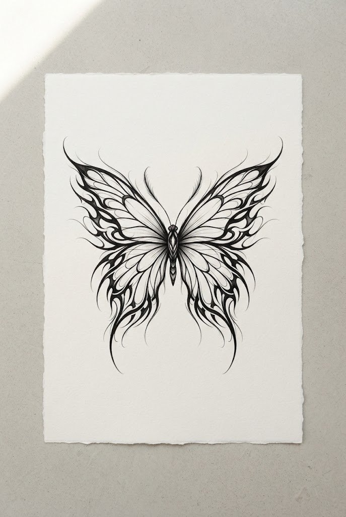 Seamless Cover-Up Tribal Masterpiece — lower back butterfly tattoo style outfit