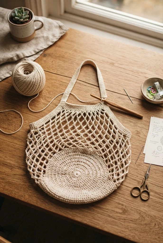 The Expandable Market String Bag — market bag crochet style outfit
