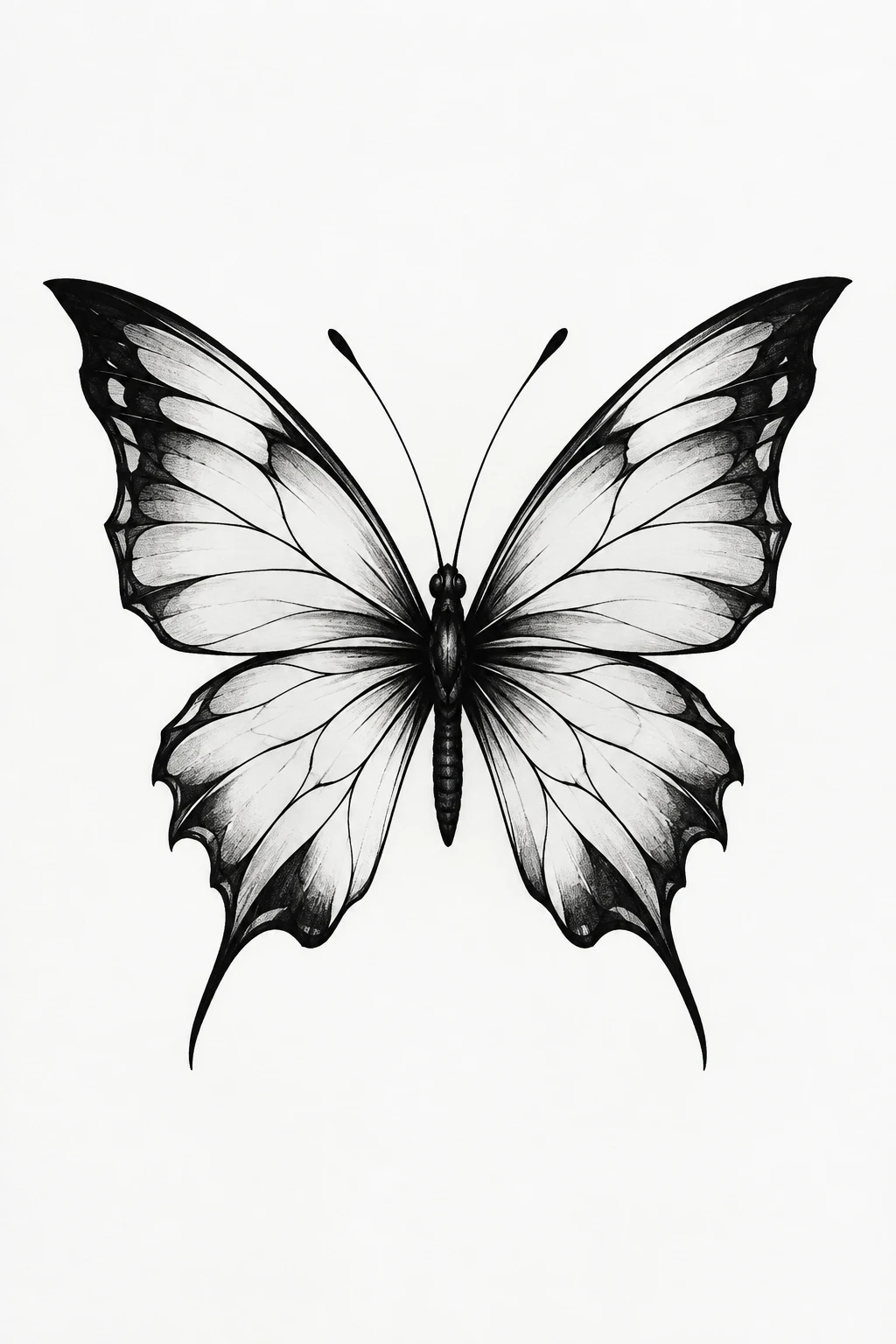 Minimalist Black Butterfly — masculine butterfly tattoo style outfit, worn by a stylish man