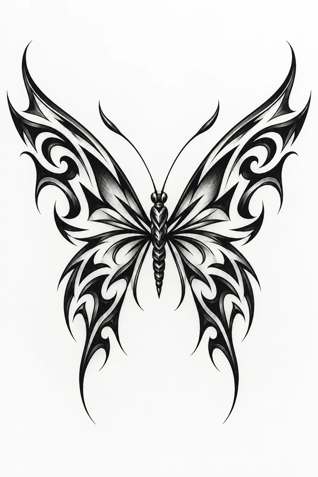 Tribal-Inspired Butterfly — masculine butterfly tattoo style outfit, worn by a stylish man