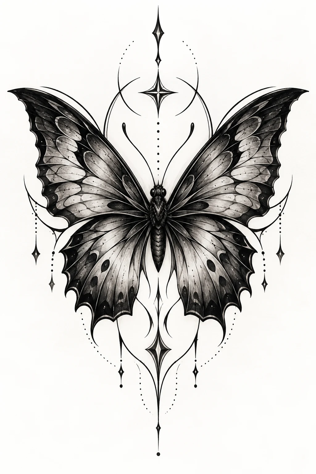 Butterfly Neck Tattoo for Men — masculine butterfly tattoo style outfit, worn by a stylish man