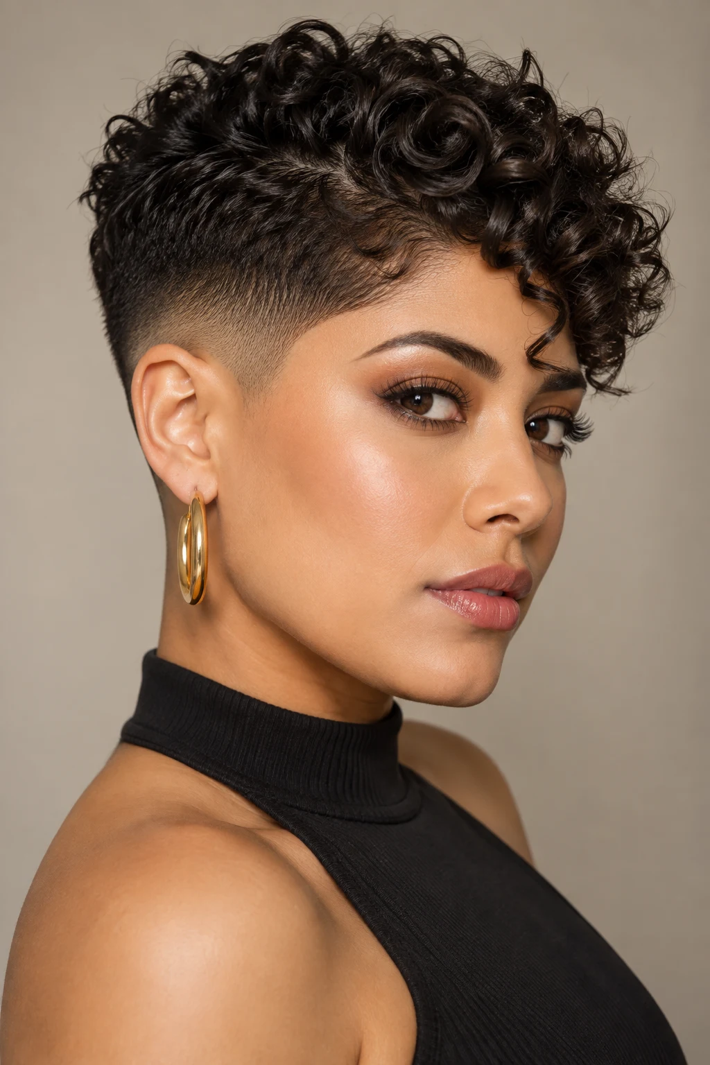 Short Fade With Defined Curls — mexican hairstyles short hair style outfit