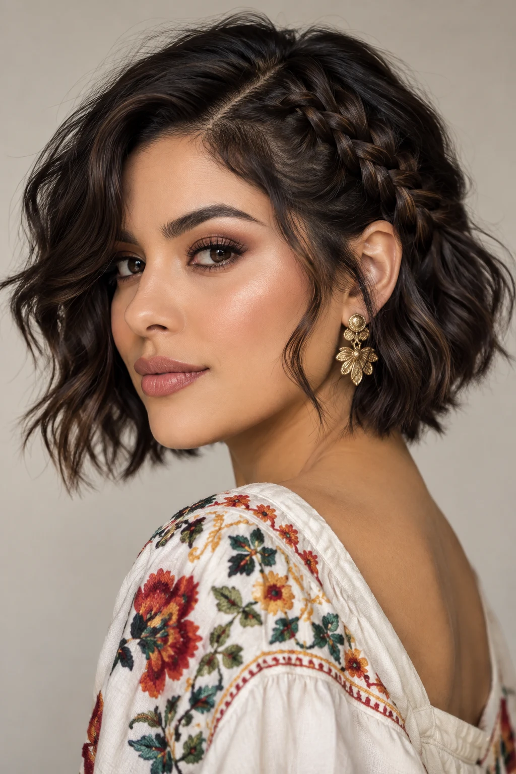 Short Hair With a Braided Accent — mexican hairstyles short hair style outfit