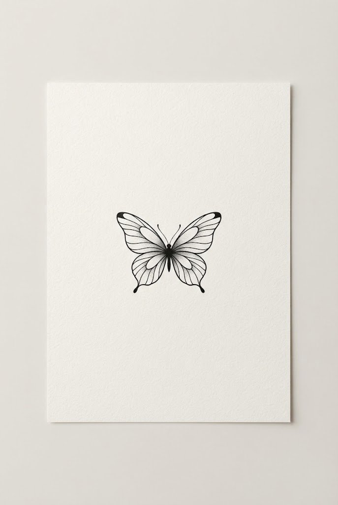 Minimalist Butterfly Silhouette on the Hip Bone — minimal butterfly tattoo design style outfit